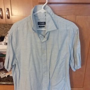 Chaps linen cotton short sleave button down